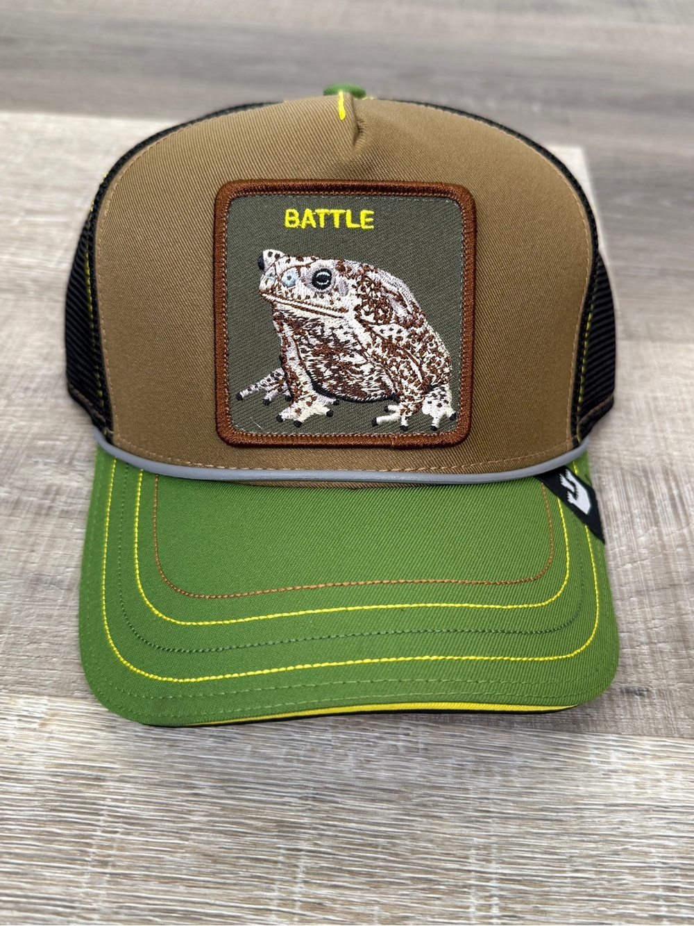 NWT Goorin Bros The Farm Green Brown Rash Zits and Pimple Toad Trucker Hat